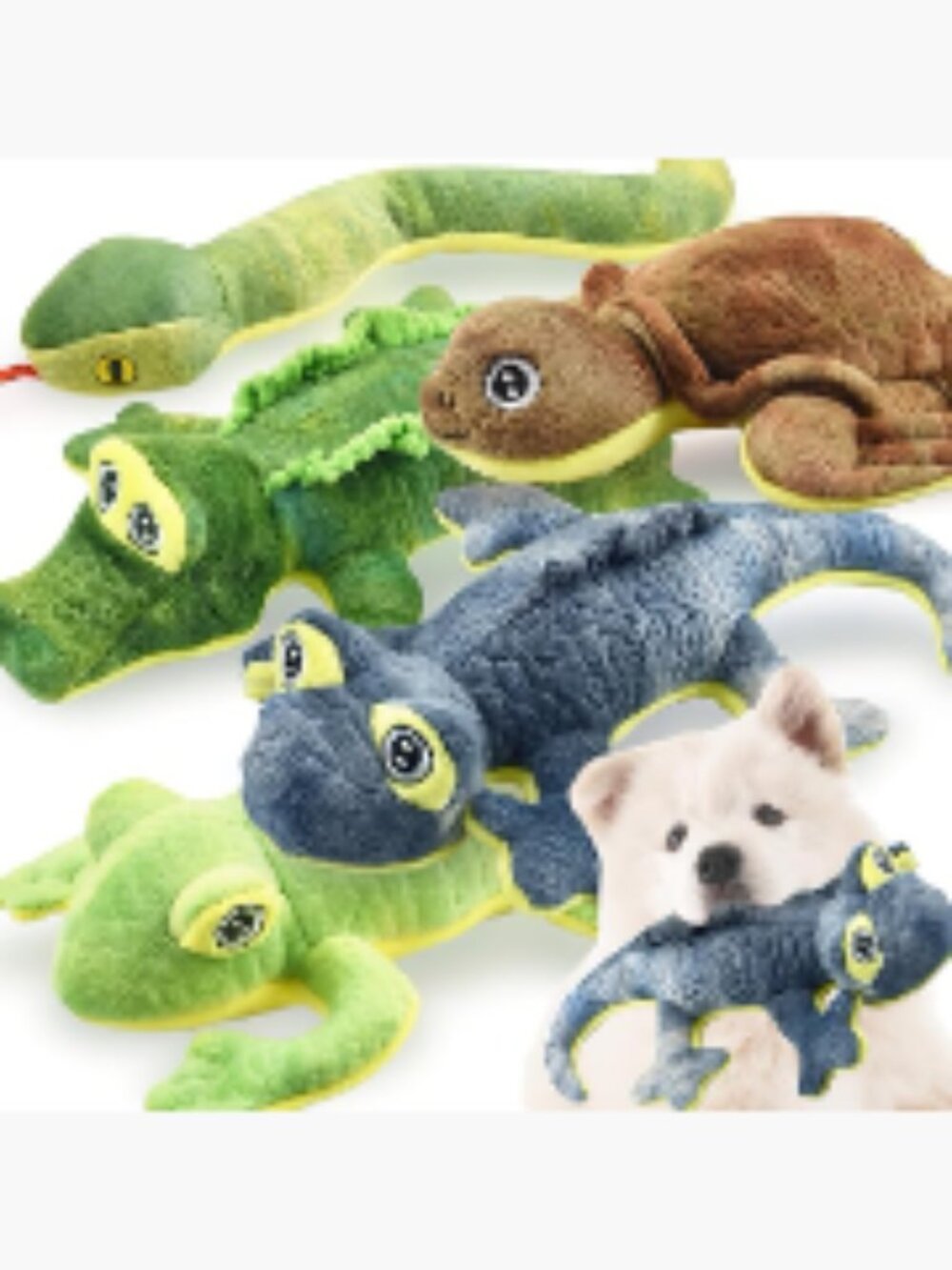 5 Pack Tough Squeaky Dog Toys Plush Assortment Woodland Series Chew Toys
